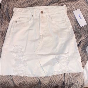 Brand New White Denim Skirt (hi-rise)